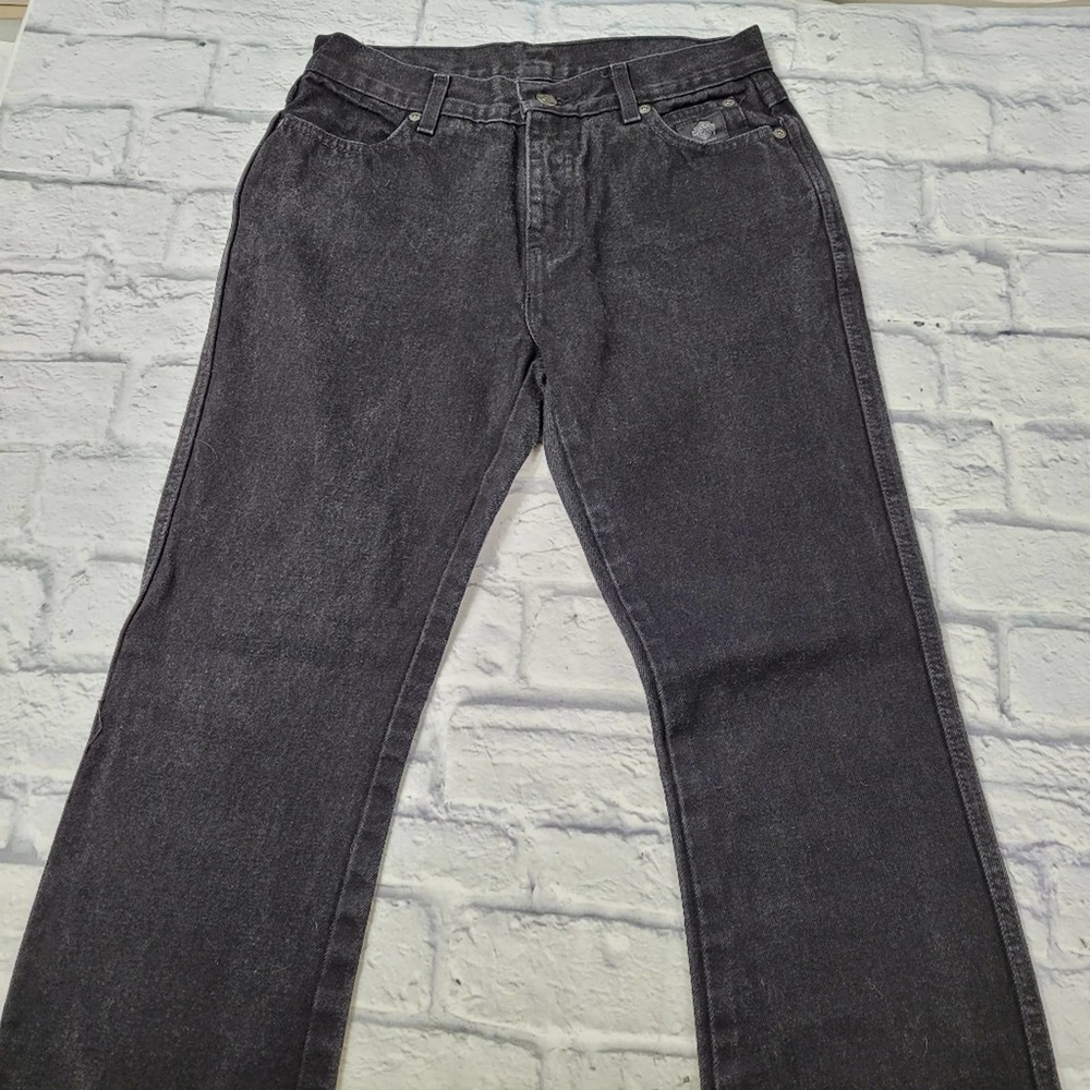 Harley Davidson Black 100% Cotton Bootcut Jeans size 4 Long - Picture 10 of 16